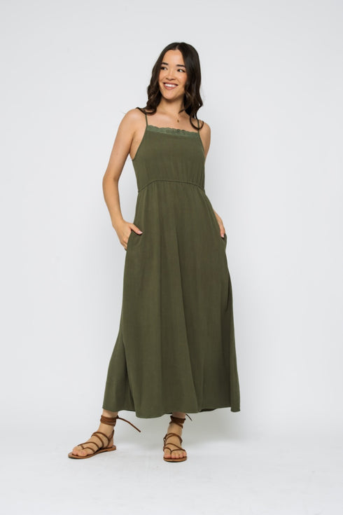 Marilyn-Eyelet Trim Sun Dress